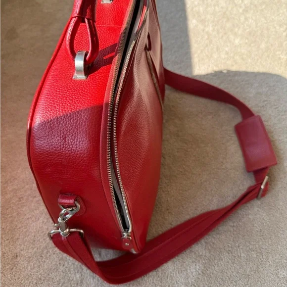 Red Leather Shoulder Bag